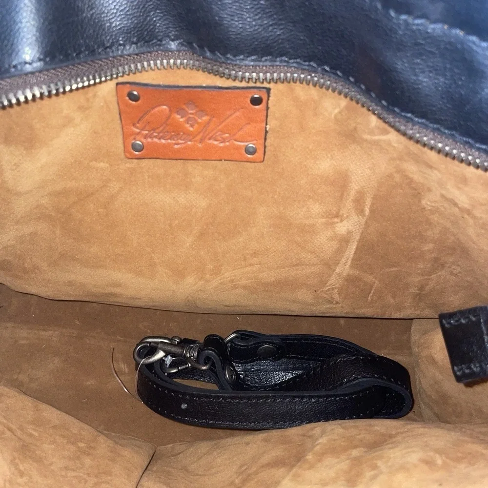 Patricia Nash Zancona Leather Black Studded Large Tote Purse Handbag NWT $249